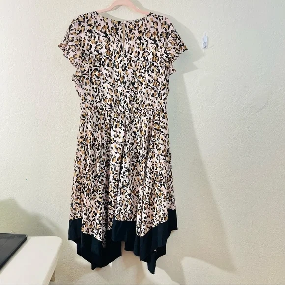 Lane Bryant Leopard Print Shark Hem Midi Dress 16 Pockets Occasional Vacay - Picture 3 of 12